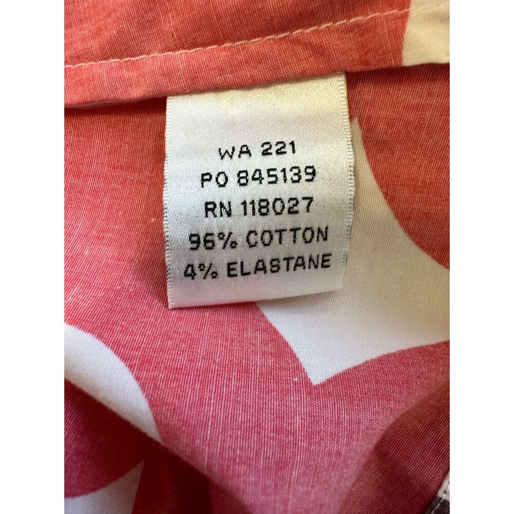 Boden Coral Red, White & Brown Painted Hoops Tunic Top 3/4 Sleeves sz 10 - Picture 4 of 5